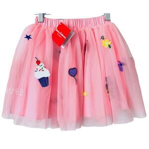 NWT Hanna Anderson Fun Embroidered Tulle Skirt Pink Size 120 6/7